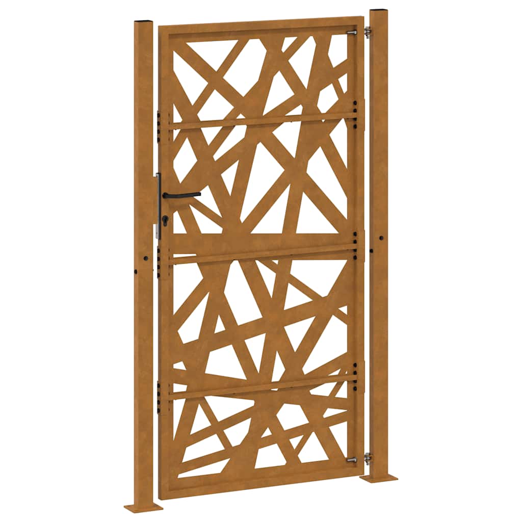 Cancello da giardino 100x200 cm in acciaio corten design leggero | homemem39