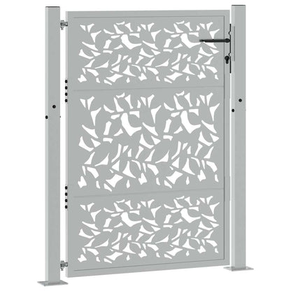 Cancello da giardino 100x125 cm in acciaio corten con design a foglia | homemem39