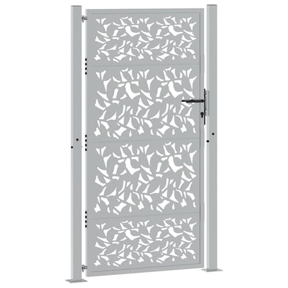 Cancello da giardino 100x175 cm in acciaio corten con design a foglia | homemem39