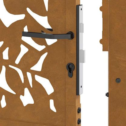 Cancello da giardino 100x200 cm in acciaio corten con design a foglia | homemem39