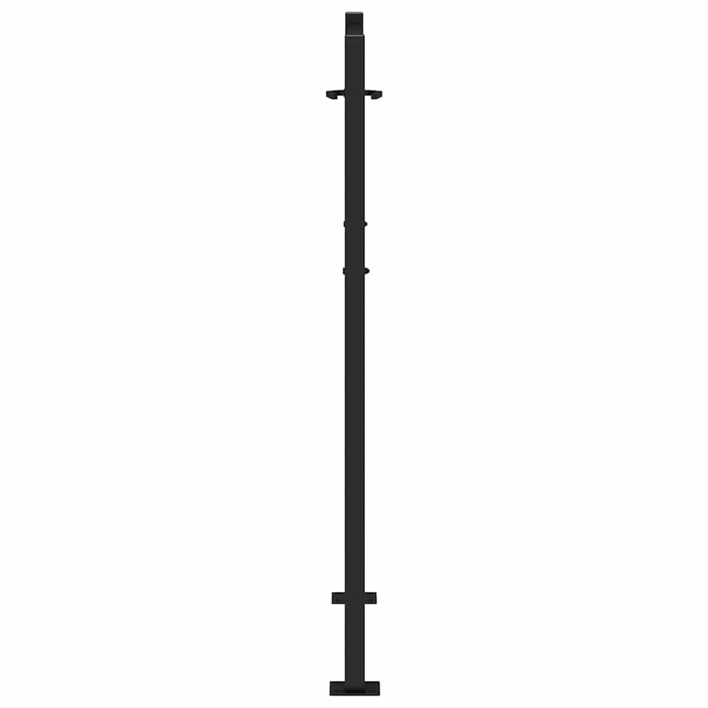 Cancello da giardino nero 100x125 cm in acciaio design ondulato | homemem39