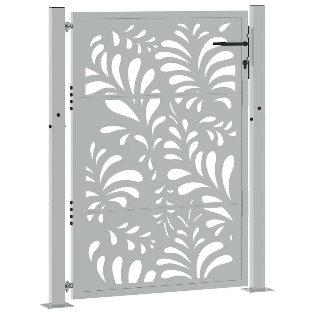 Cancello da giardino 100x125 cm in acciaio corten design ondulato | homemem39