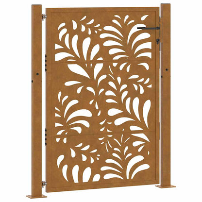 Cancello da giardino 100x150 cm in acciaio corten design ondulato | homemem39