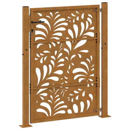 Cancello da giardino 100x150 cm in acciaio corten design ondulato | homemem39