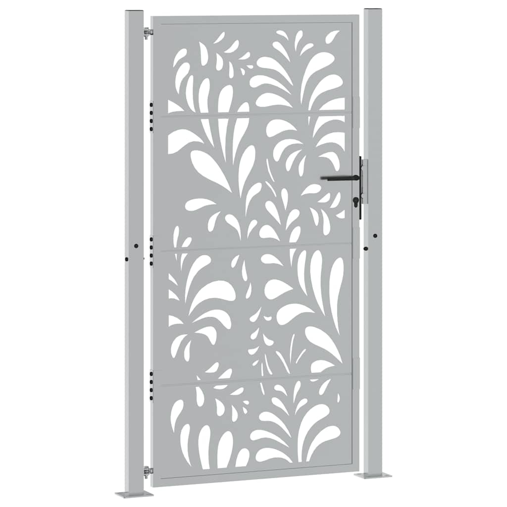 Cancello da giardino 100x175 cm in acciaio corten design ondulato | homemem39