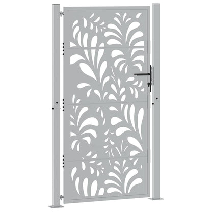 Cancello da giardino 100x175 cm in acciaio corten design ondulato | homemem39