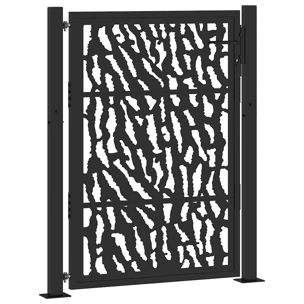 Cancello da giardino nero 100x125 cm in acciaio con design a traliccio | homemem39