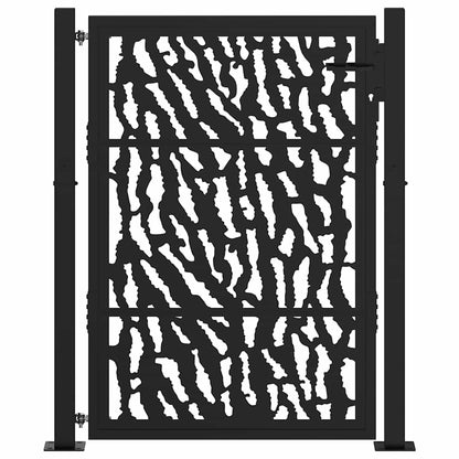 Cancello da giardino nero 100x125 cm in acciaio con design a traliccio | homemem39