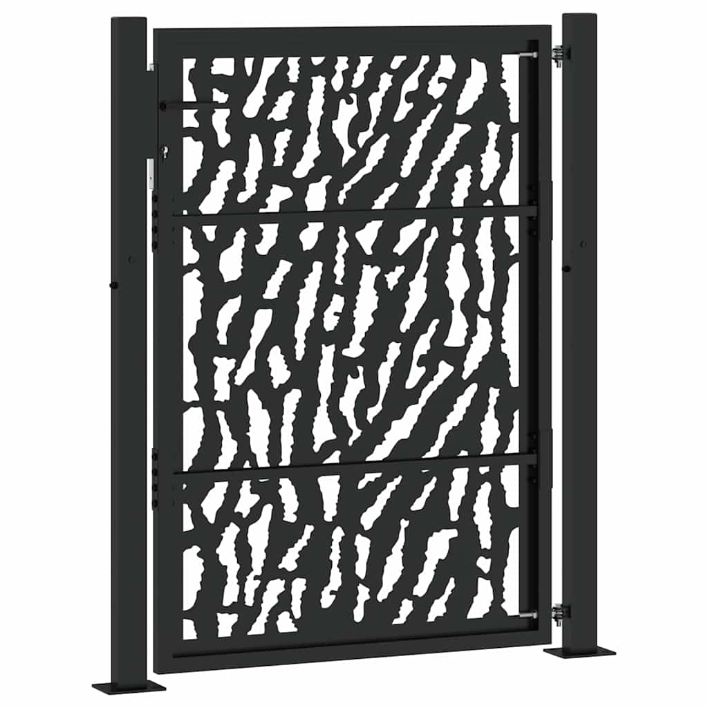 Cancello da giardino nero 100x125 cm in acciaio con design a traliccio | homemem39