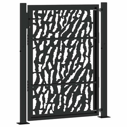 Cancello da giardino nero 100x125 cm in acciaio con design a traliccio | homemem39