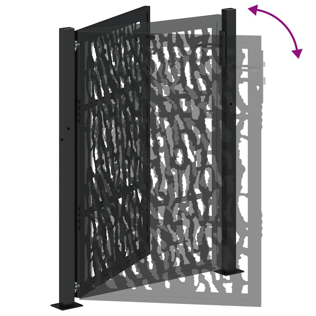 Cancello da giardino nero 100x125 cm in acciaio con design a traliccio | homemem39