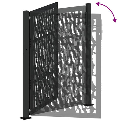 Cancello da giardino nero 100x125 cm in acciaio con design a traliccio | homemem39