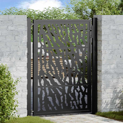 Cancello da giardino nero 100x125 cm in acciaio con design a traliccio | homemem39