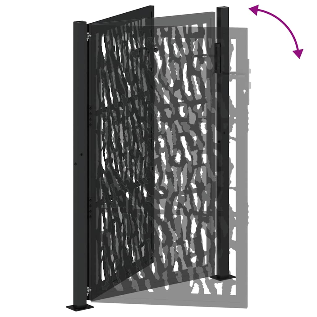Cancello da giardino nero 100x150 cm in acciaio con design a traliccio | homemem39