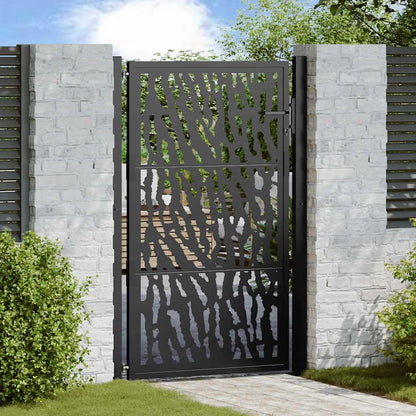Cancello da giardino nero 100x150 cm in acciaio con design a traliccio | homemem39