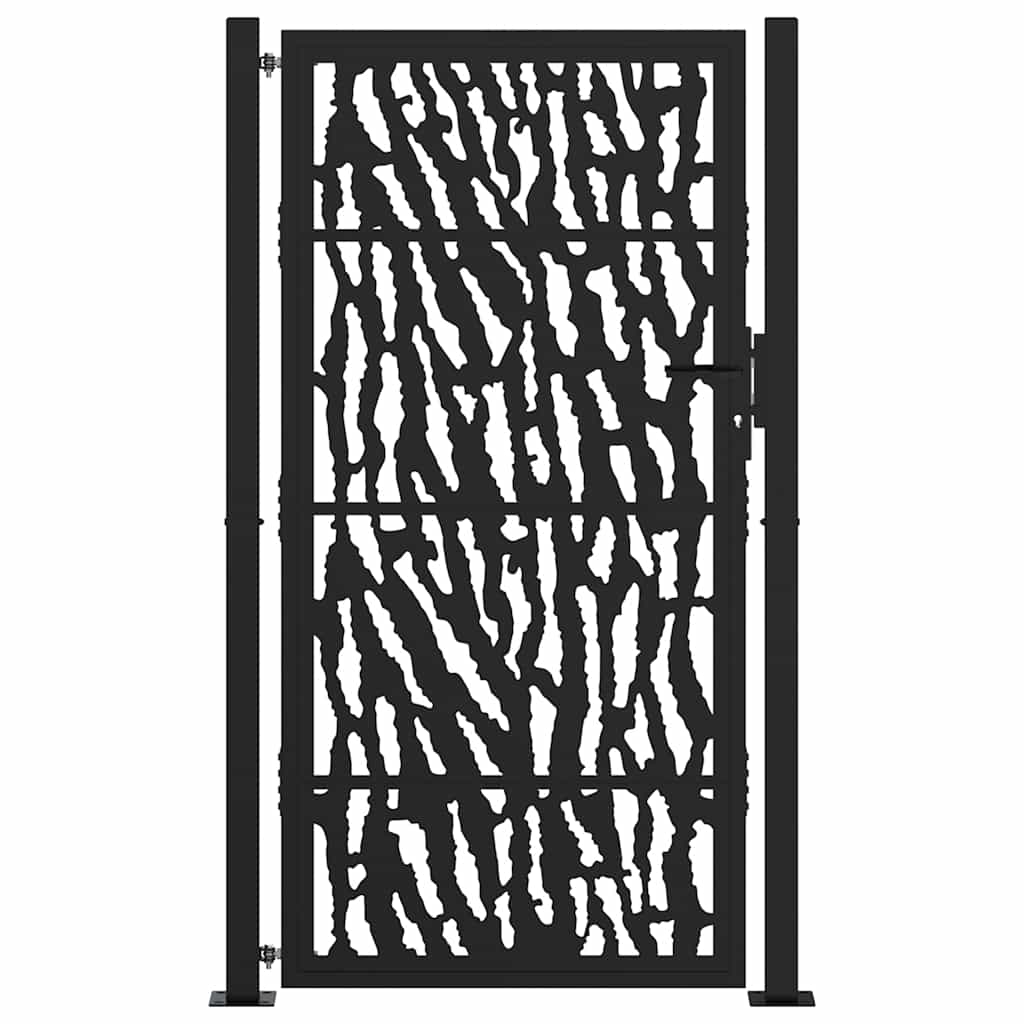 Cancello da giardino nero 100x175 cm in acciaio con design a traliccio | homemem39