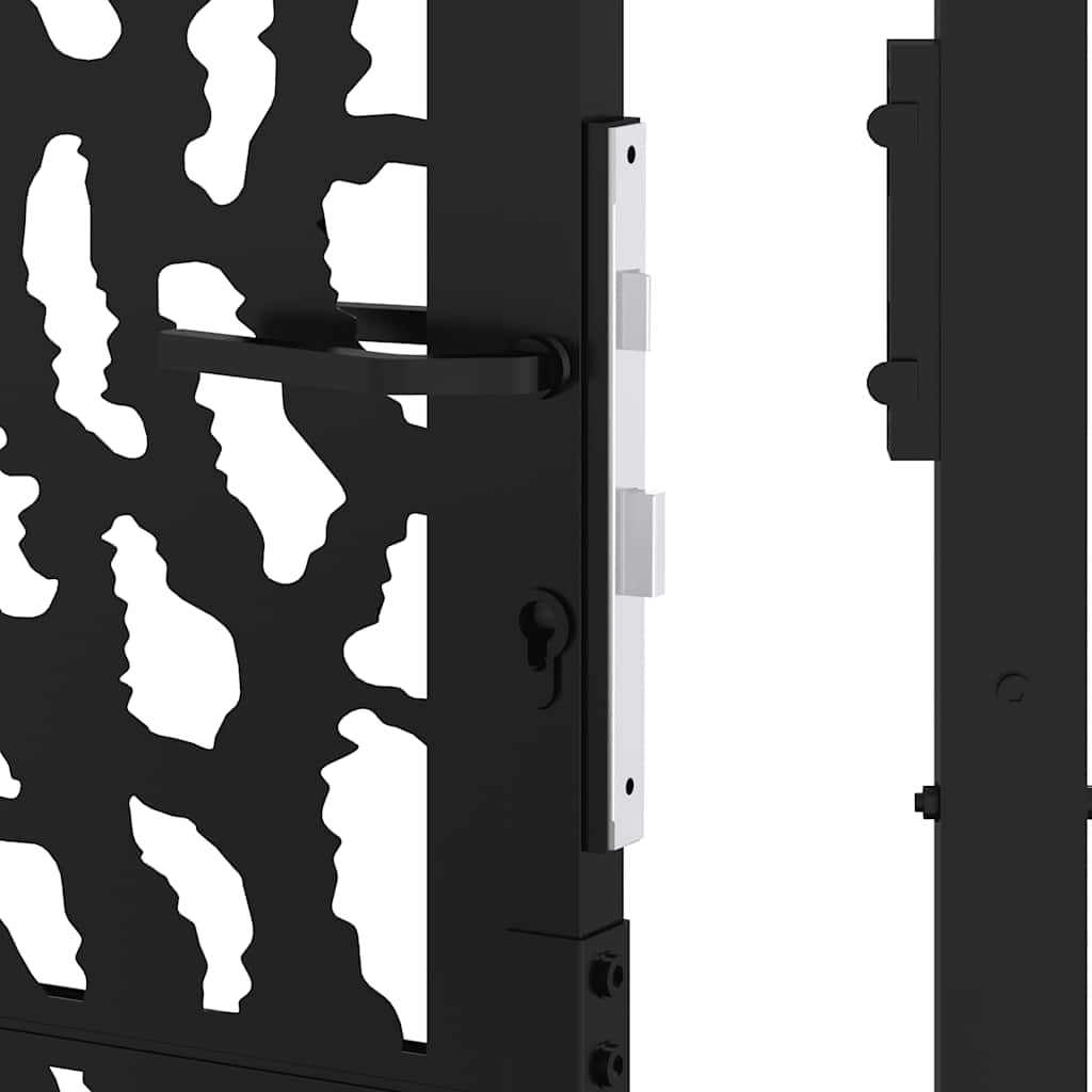 Cancello da giardino nero 100x175 cm in acciaio con design a traliccio | homemem39
