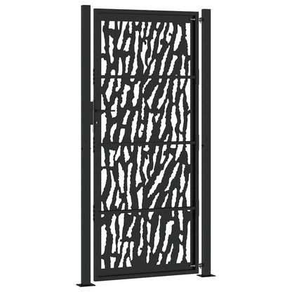 Cancello da giardino nero 100x200 cm in acciaio con design a traliccio | homemem39