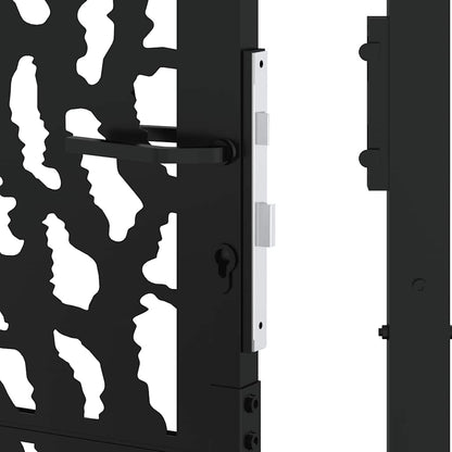 Cancello da giardino nero 100x200 cm in acciaio con design a traliccio | homemem39