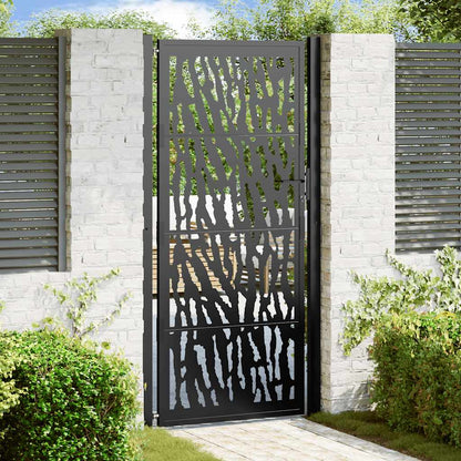 Cancello da giardino nero 100x200 cm in acciaio con design a traliccio | homemem39