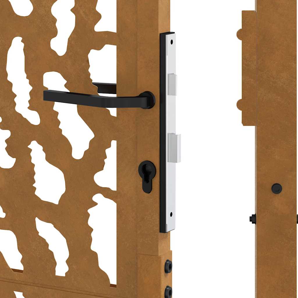 Cancello da giardino 100x100 cm in acciaio corten con design a traccia | homemem39