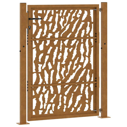 Cancello da giardino 100x125 cm in acciaio corten con design a traccia | homemem39