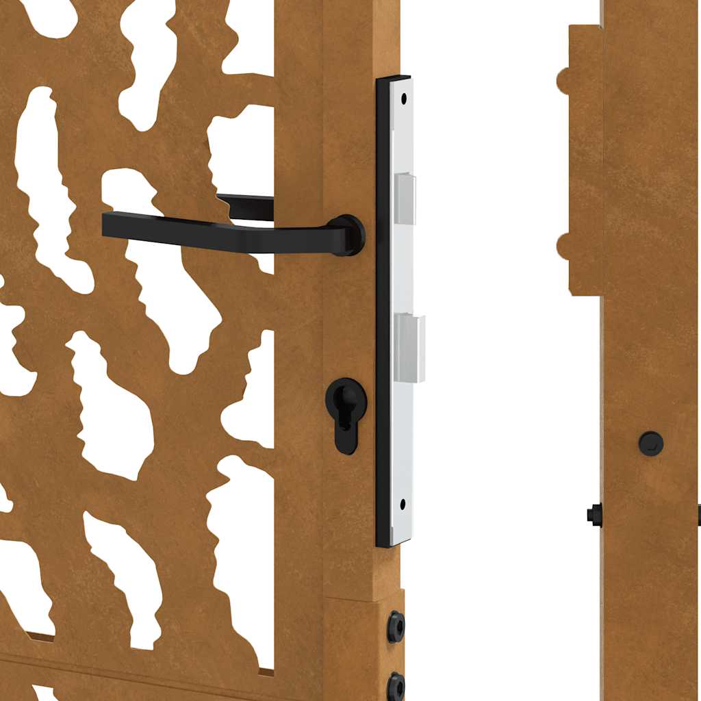 Cancello da giardino 100x150 cm in acciaio corten con design a traccia | homemem39