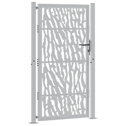 Cancello da giardino 100x175 cm in acciaio corten con design a traccia | homemem39