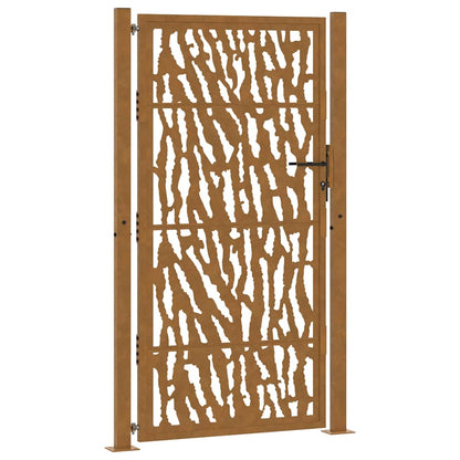 Cancello da giardino 100x200 cm in acciaio corten con design a traccia | homemem39