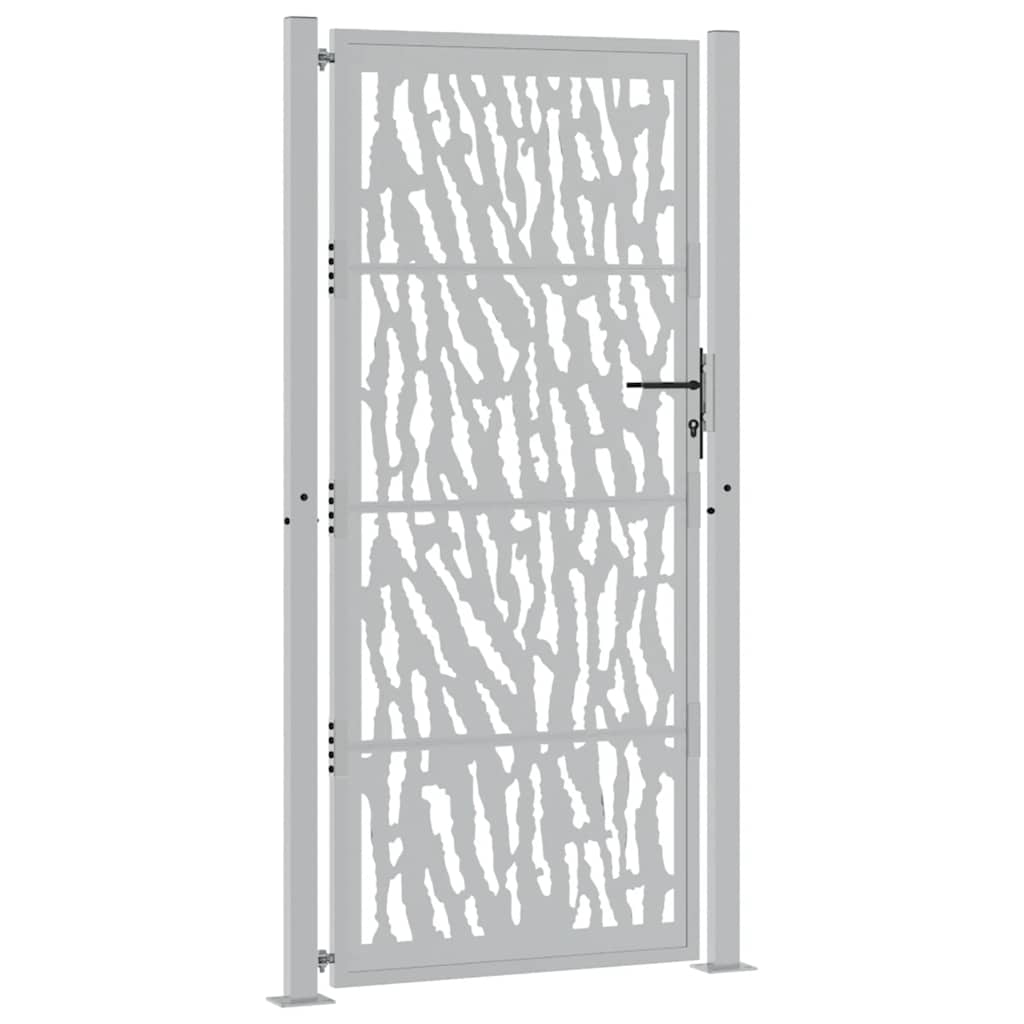 Cancello da giardino 100x200 cm in acciaio corten con design a traccia | homemem39