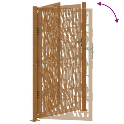 Cancello da giardino 100x200 cm in acciaio corten con design a traccia | homemem39