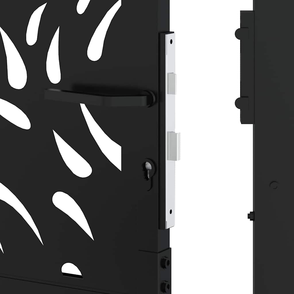 Cancello da giardino nero 100x125 cm in acciaio con design a fiamma | homemem39