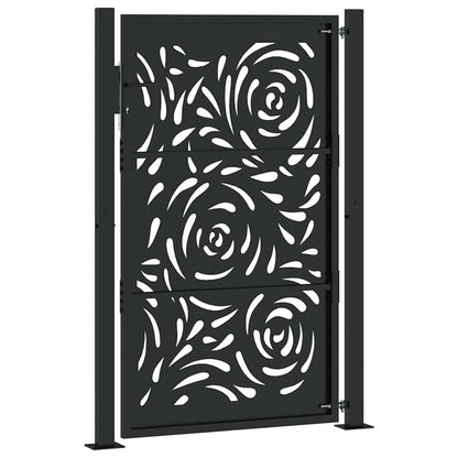 Cancello da giardino nero 100x150 cm in acciaio con design a fiamma | homemem39