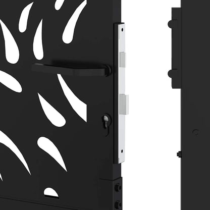 Cancello da giardino nero 100x150 cm in acciaio con design a fiamma | homemem39