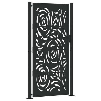 Cancello da giardino nero 100x200 cm in acciaio design fiamma | homemem39