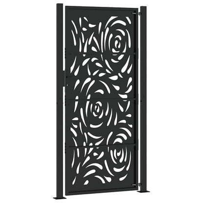 Cancello da giardino nero 100x200 cm in acciaio design fiamma | homemem39