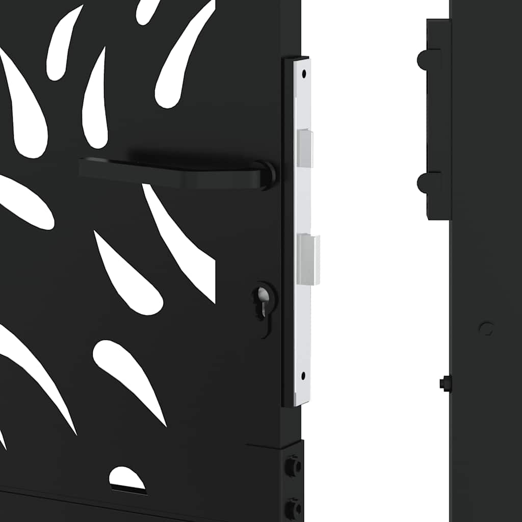 Cancello da giardino nero 100x200 cm in acciaio design fiamma | homemem39