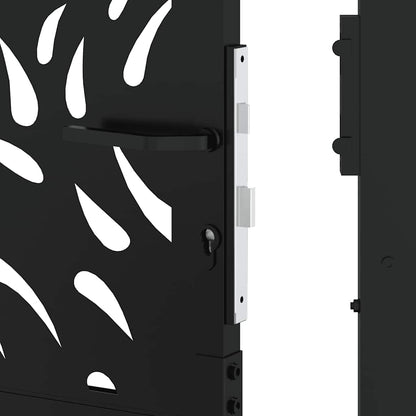 Cancello da giardino nero 100x200 cm in acciaio design fiamma | homemem39