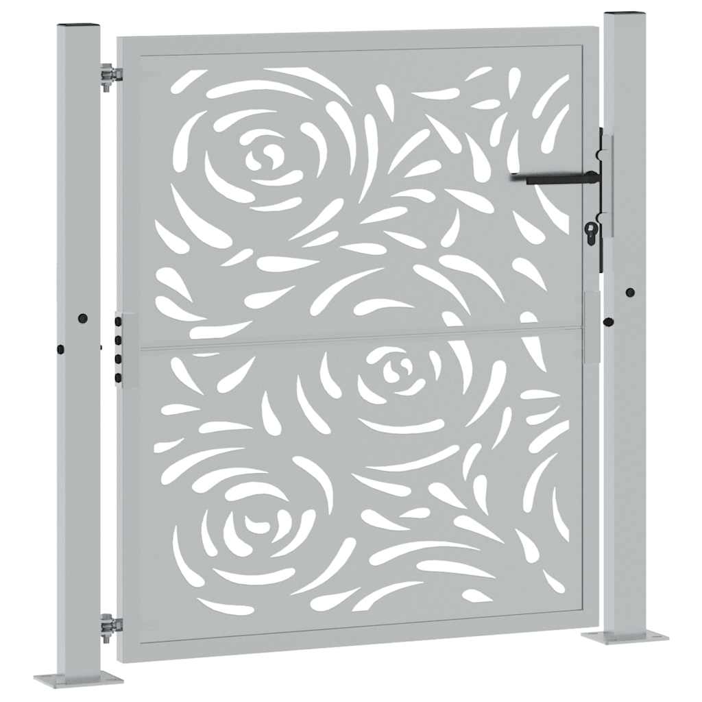 Cancello da giardino 100x100 cm in acciaio corten con design a fiamma | homemem39