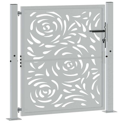 Cancello da giardino 100x100 cm in acciaio corten con design a fiamma | homemem39