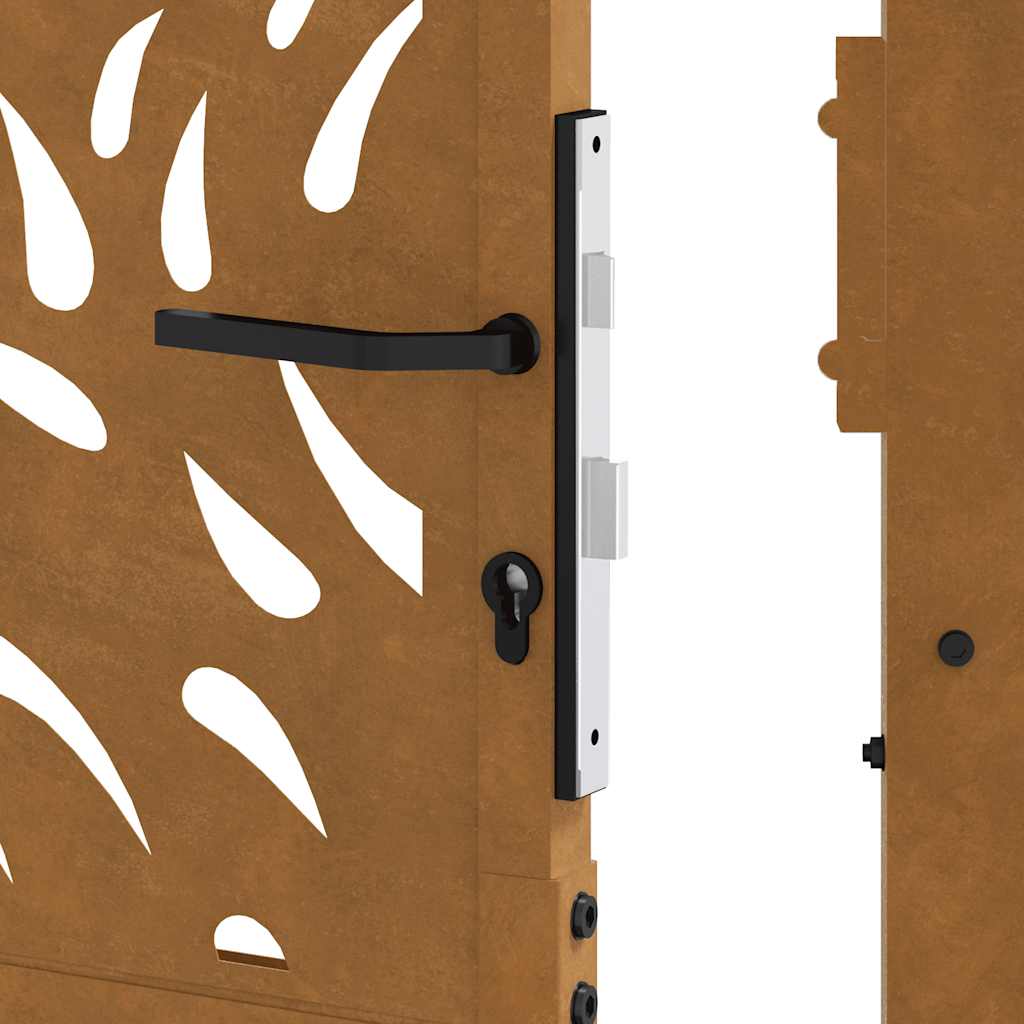 Cancello da giardino 100x100 cm in acciaio corten con design a fiamma | homemem39