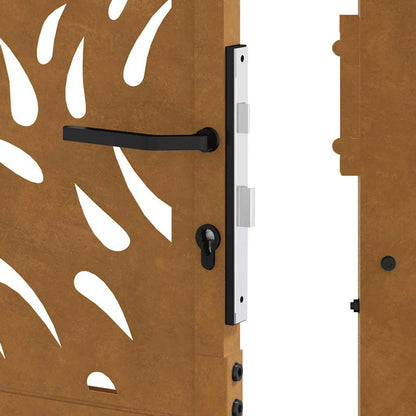 Cancello da giardino 100x100 cm in acciaio corten con design a fiamma | homemem39