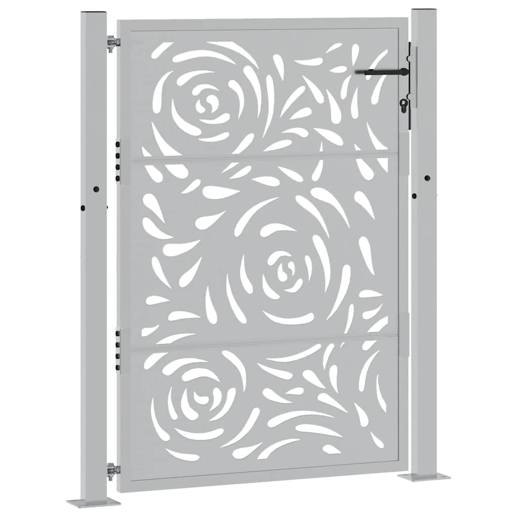 Cancello da giardino 100x125 cm in acciaio corten con design a fiamma | homemem39
