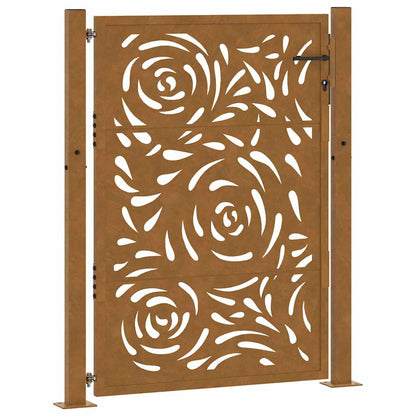 Cancello da giardino 100x150 cm in acciaio corten con design a fiamma | homemem39