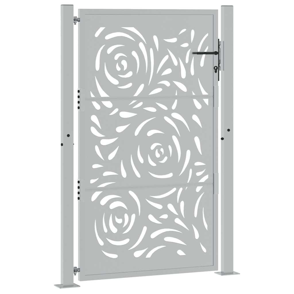 Cancello da giardino 100x150 cm in acciaio corten con design a fiamma | homemem39