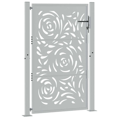 Cancello da giardino 100x150 cm in acciaio corten con design a fiamma | homemem39