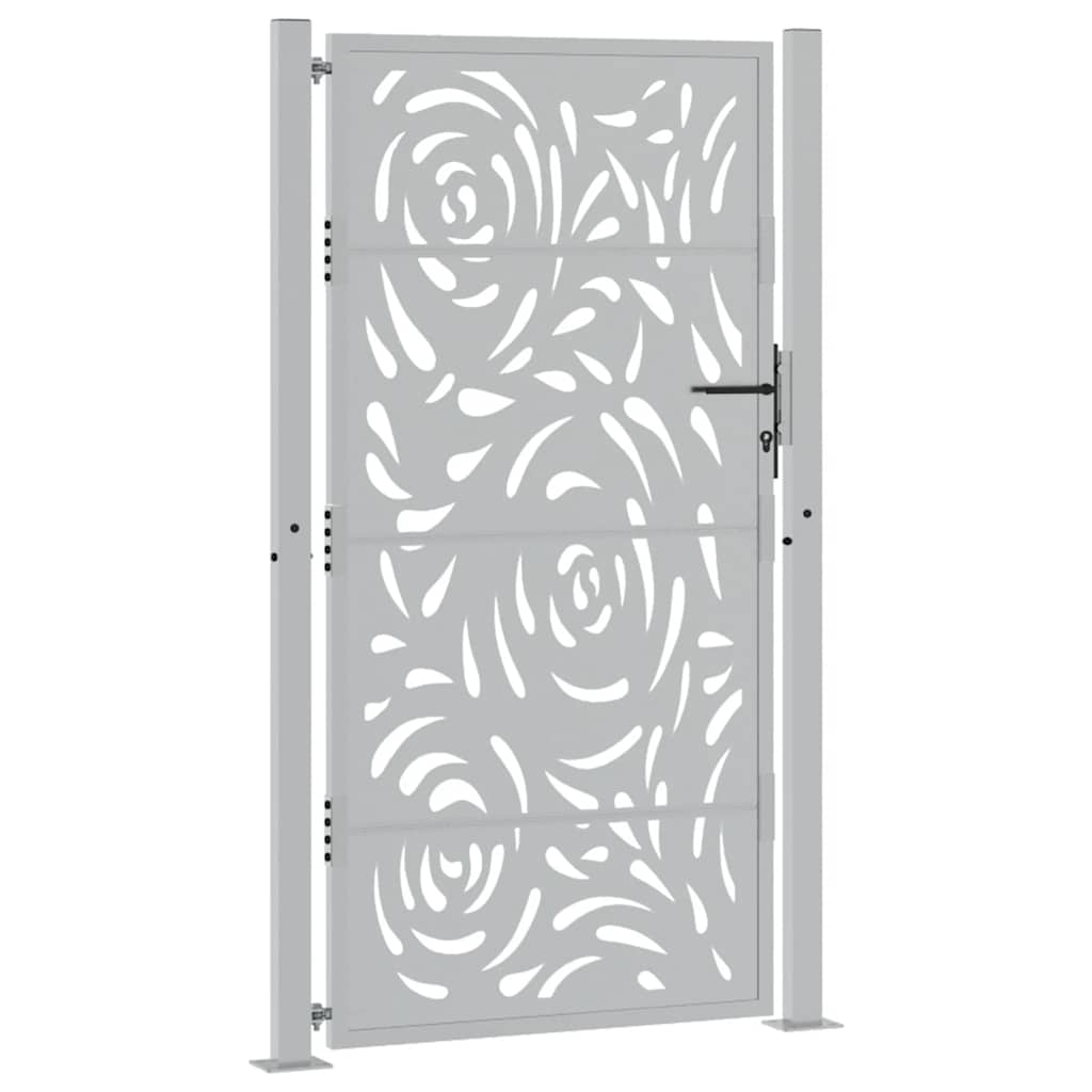 Cancello da giardino 100x175 cm in acciaio corten con design a fiamma | homemem39