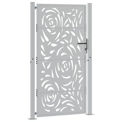 Cancello da giardino 100x175 cm in acciaio corten con design a fiamma | homemem39