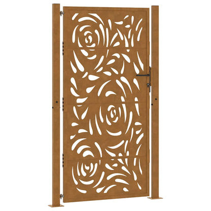 Cancello da giardino 100x200 cm in acciaio corten con design a fiamma | homemem39