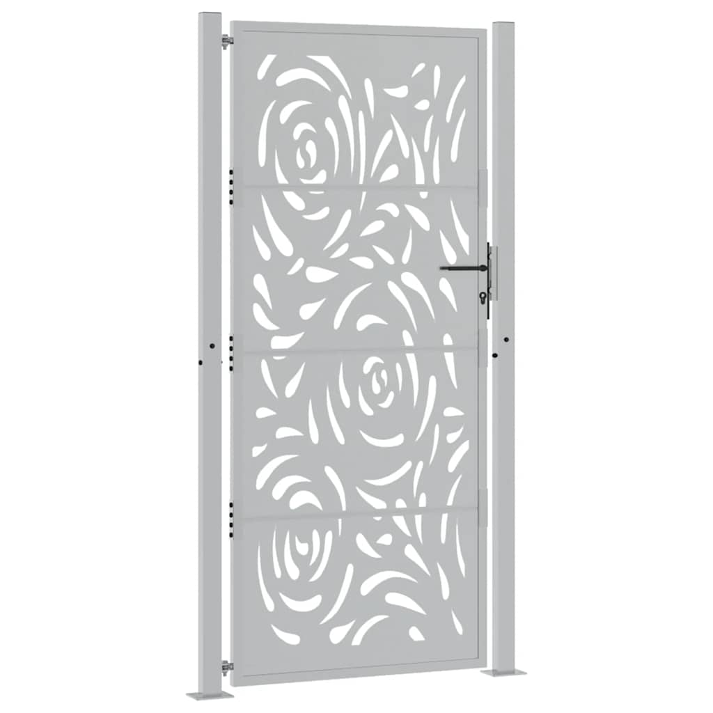 Cancello da giardino 100x200 cm in acciaio corten con design a fiamma | homemem39